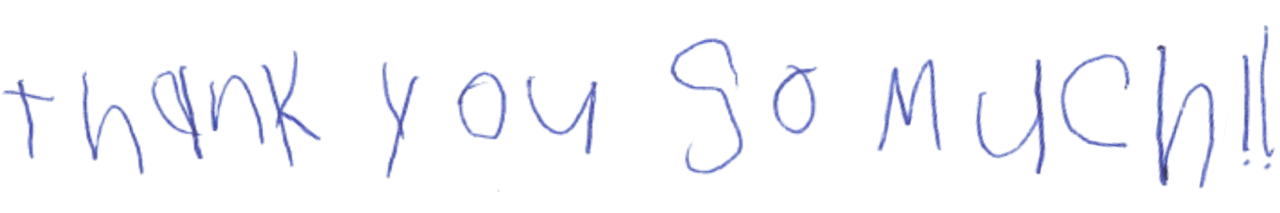 Thank you written message